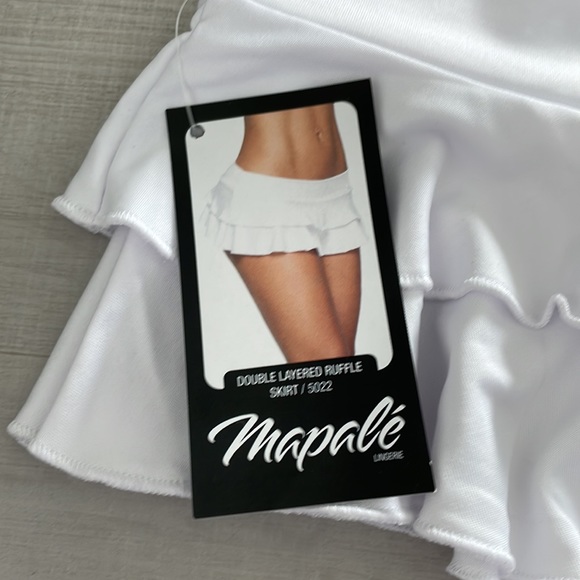 NWT Mapale 5022 Double Layered Ruffle Skirt White - Picture 4 of 5